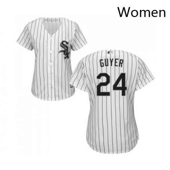 Womens Chicago White Sox 24 Brandon Guyer Replica White Home Cool Base Baseball Jersey